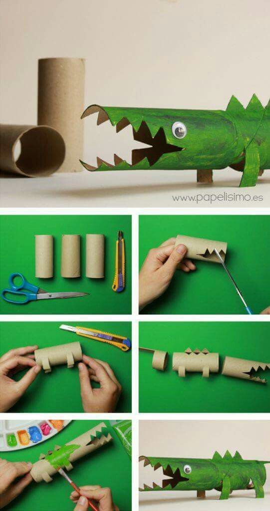 toilet paper roll crocodile